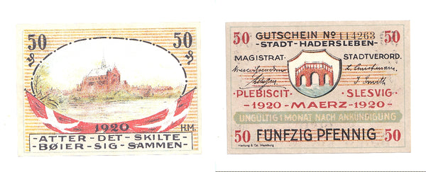 Nice notgeld paper money, 1920, Stadtverord, Hadesleben, Germany