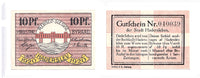 10pf  Notgeld note, 1920, Hadersleben, Germany.