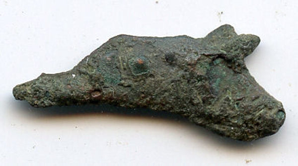 Ancient AE20 dolphin-shaped coin, Olbia, Sarmatia, 500-350 BC, Greece