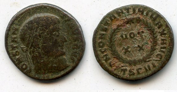 VOT XX follis of Constantine the Great (307-337), Thessalonica, Roman Empire