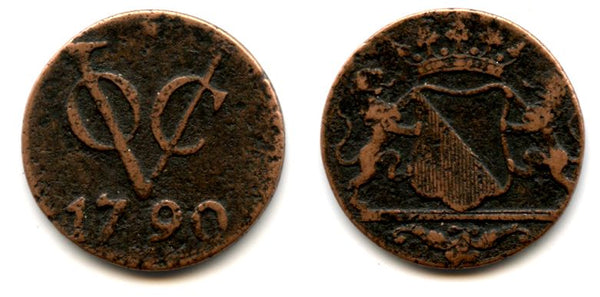 Utrecht issue copper duit, VOC (East India Company), 1790, Dutch East India - star mintmark (KM#111.4)