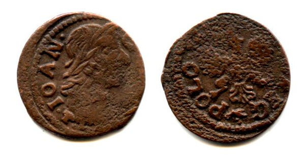 Copper solidus, Johann II Casimir (1648-1668), Poland (KM #110)
