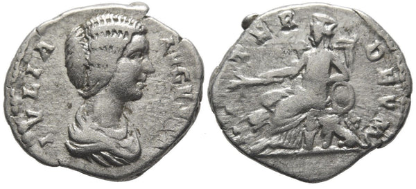 Silver denarius of Julia Domna as Augusta (d.217 AD), wife of Septimius Severus, Roman Empire - MATER DEVM type