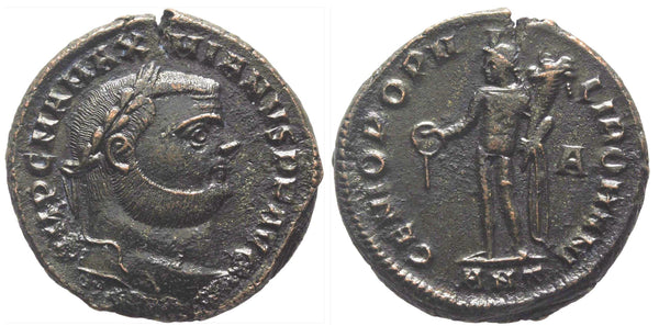 Large bronze follis of Maximianus Herculius (286-305 AD), Antioch mint, Roman Empire (RIC 58b)