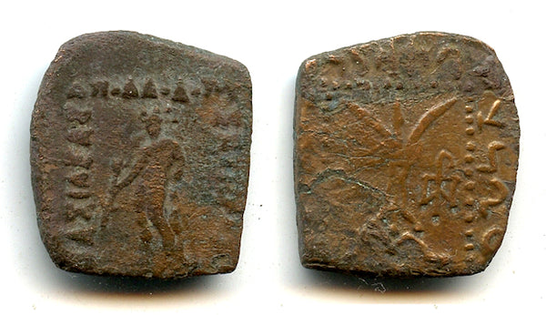 Large AE hemiobol of Apollodotos II (c.85-60 BC), Indo-Greeks in Bactria