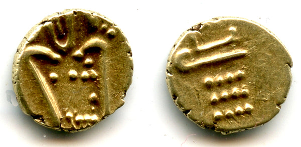 Gold Kali fanam, unknown mint in Karnataka, 1500-1750, S. India (H#3.03.01)