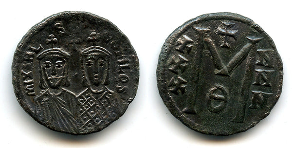 Quality follis of Michael II (820-829) and Theophilus, Byzantine Empire