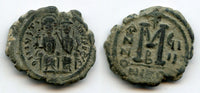 Large follis of Justin II (565-578),  573 AD, Nicomedia mint, Byzantine Empire