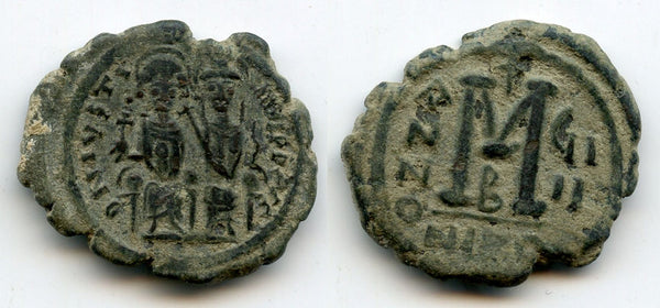 Large follis of Justin II (565-578),  573 AD, Nicomedia mint, Byzantine Empire