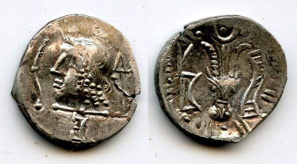 Silver "Bucranium" denarius w/S, 100-200 AD, Himyarites, Arabia Felix