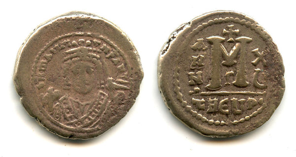Follis of Maurice Tiberius (582-602 AD), RY15, Antioch mint, Byzantine Empire
