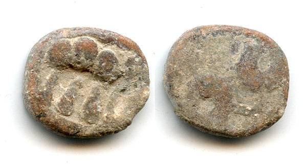 Lead karshapana (PB15), anonymous type, early 300s CE, Ikshvakus, India