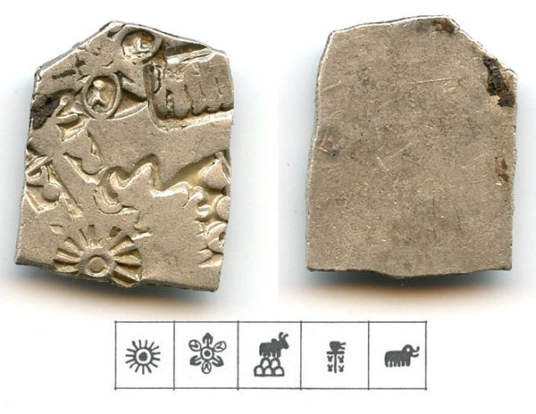 Large silver karshapana, Nanda period (c.345-323 BC), Magadha, India (G/H #450)