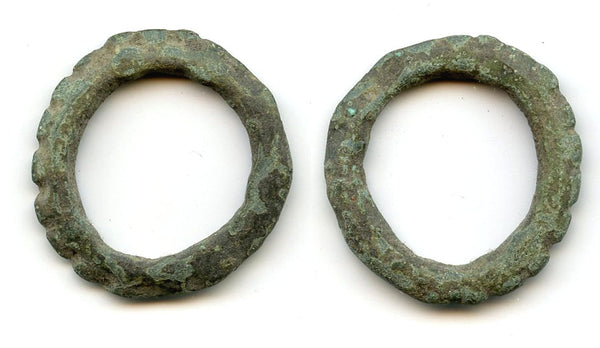 Rare large ribbed ancient Celtic AE ring money, Hungary, ca.800-500 BC