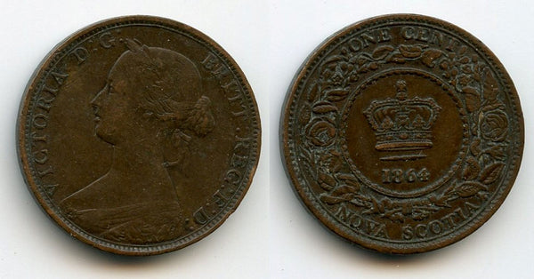 Copper cent, Queen Victoria, 1864, Nova Scotia (modern Canada)