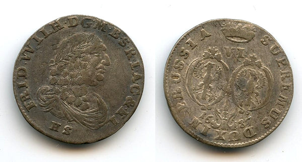 Silver 6 groschen, Friedrich Wilhelm (1640-88), 1687, Prussia, Germany
