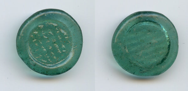 Islamic glass weight/jeton/token, Ayyubid Egypt, c.later 12th century
