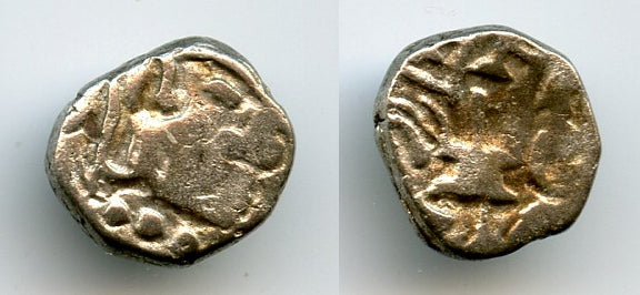 Silver drachm of Skandagupta (c.450-469 AD), fire altar type, Gupta Empire (T/F G29)