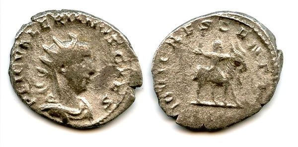 Silver antoninianus of Valerian II (256-258 CE), Rome, Roman Empire (RIC 13)