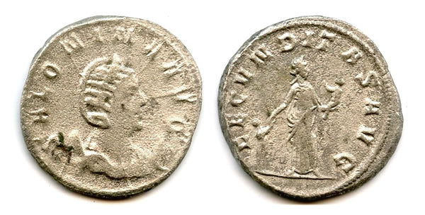 Silver antoninianus of Salonina, wife of Gallienus (253-268 AD), Rome, Roman Empire