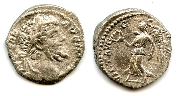 Silver denarius of Septimius Severus (193-211 AD), Roman Empire (RIC 120c)
