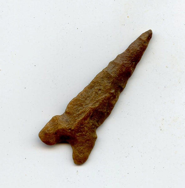 Jasper footed triangle basal notched triangle arrowhead,  North Africa,  late Neolithic period, ca.3000 BC