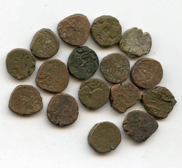 Lot of 16 billon post-Shahi jitals from NW India, 1100's AD (Tye 33)