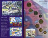 8 coin "Jerusalem 3000" piefort mint set, special issues, 1996, Israel