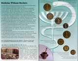 8 coin "Medicine without borders" piedfort mint set, 1994, Israel