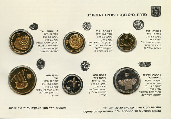6 coin "Expulsion from Spain" piedfort mint set, 1992, Israel