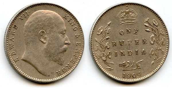 Silver rupee in the name of Edward VII, 1904, British India