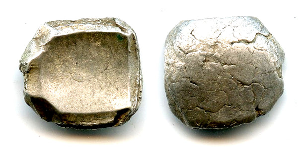 RRR punchmarked 1/4 shatamana, Kamboja Janada, c.500-400 BC, India