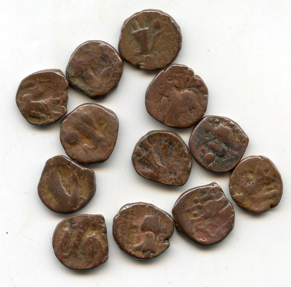 Lot of 12 staters, Vasu Deva II (c.250-300 AD) and later, Kushan Empire