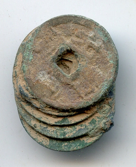 Nice original clump of 5 coins from 1500's, various rulers and rebels, Vietnam