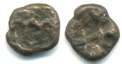 Cast bronze 1/16th Karshapana, Sunga Kingdom (187-75 BC), scarcer type