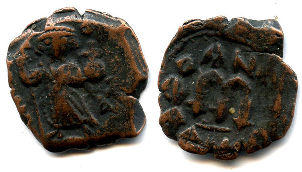 Nice follis of Constans II (641-668 AD), Constantinople mint, Byzantine Empire