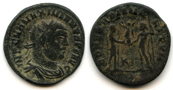 Bronze antoninianus of Maximianus Herculius (285-306 CE), Cyzicus, Roman Empire