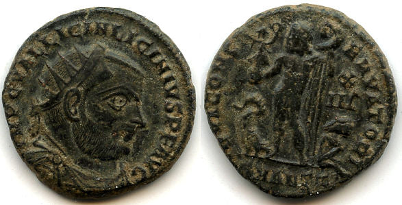 Scarce (R2) follis, officina Z, Licinius (308-324 AD), Antioch, Roman Empire (RIC 35)