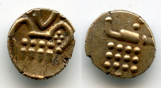 Rare gold fanam minted by the Dutch VOC company in Cochin, ca.1663-1776, South-Western India (Herrli 1.15)