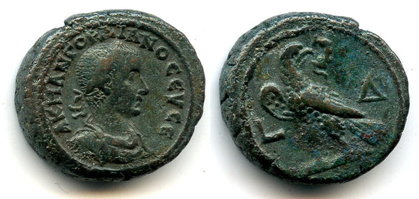 Potin tetradrachm with eagle, Emperor Gordian III (238-244 AD), Alexandria, Roman Empire (Milne 3398)
