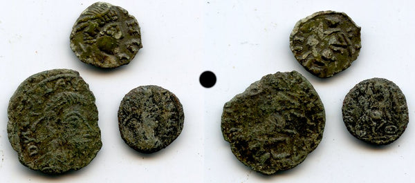 Lot of 3 barbarous imitations, Constantius II (337-361 AD), Roman Britain