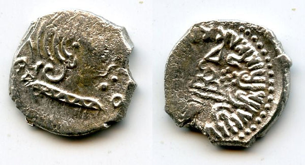 Very rare silver drachm of Rudrasimha III (ca.387-415 AD), Indo-Sakas - the last ruler of the Western Kshatrapas