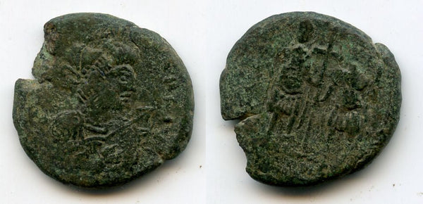 Extremely rare AE2 of Valentinian III (425-455 AD), Constantinople mint, Roman Empire