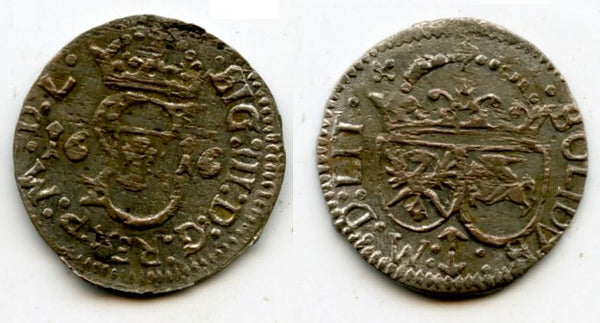 Silver shilling (4-denars or 2-solidi) of Sigismund III (1587-1632), 1616, Grand Duchy of Lithuania, Polish-Lithuanian Commonwealth (KM 16.2)