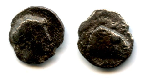 Ancient Greek silver hemiobol, ca.400-340 BC, Helikarnassus, Caria