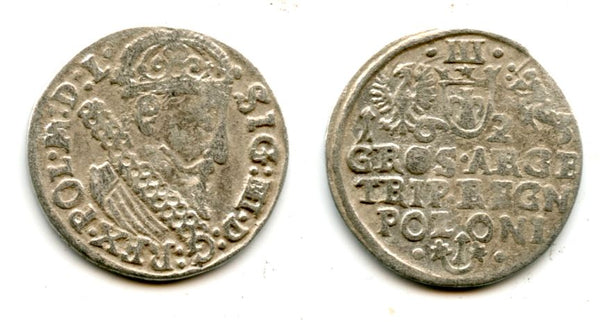 Nice silver 3-groschen of Sigismund III (1587-1632), 1623, Polish Royal issue, Polish-Lithuanian Commonwealth (KM#31)