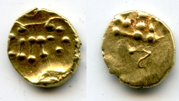 Unlisted gold Vira Raya fanam, Marathas in Tanjore (Thanjavur), late 17th-early 18th century, Tanjore, South-Eastern India