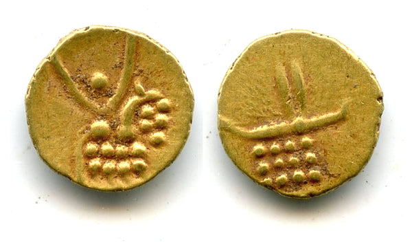 Rare early heavy Vira Raya gold fanam, Vijayanagar Kingdom, 15th-16th century?, Southern India
