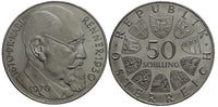 Austria - large silver 50 Schilling - Karl Renner - 1970