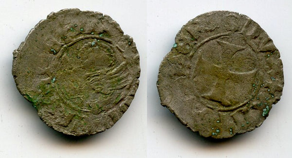Silver denier (tornesello) of Doge Antonio Venier (1382-1400), Venice, Italy